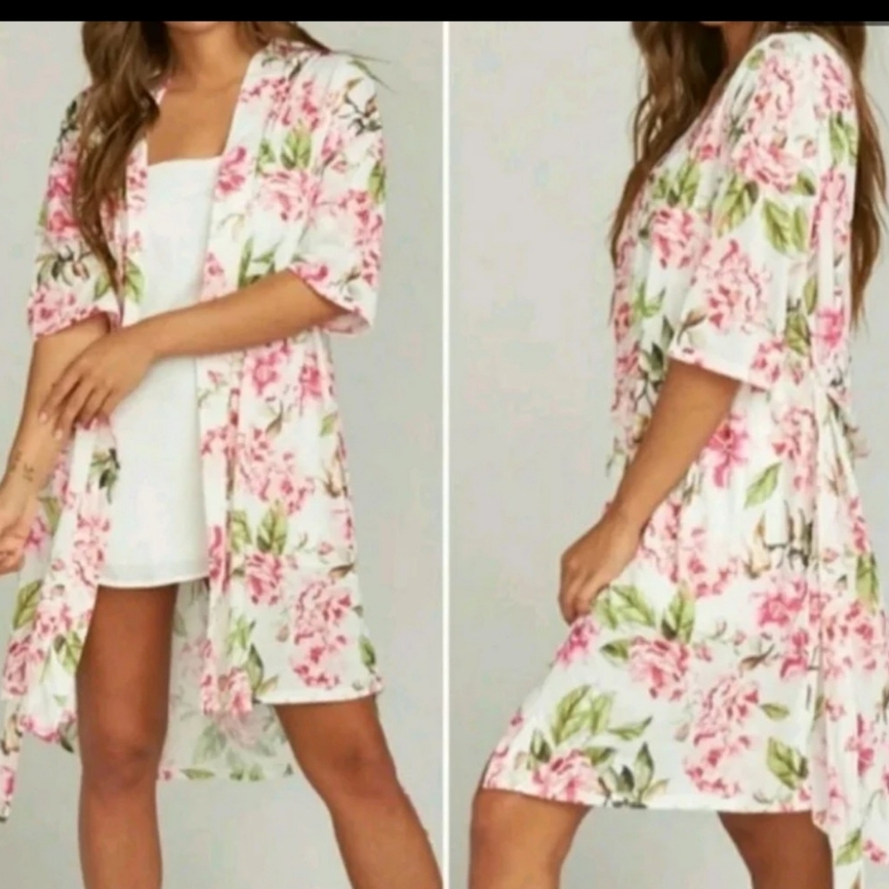 Pink floral lightweight Robe OS Show me your Mumu Garden of Blooms